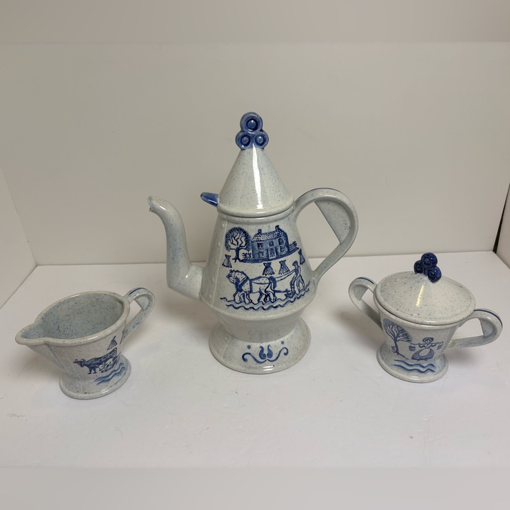 Vintage Metlox Poppytrail Coffee or Tea Set with Sugar and Creamer